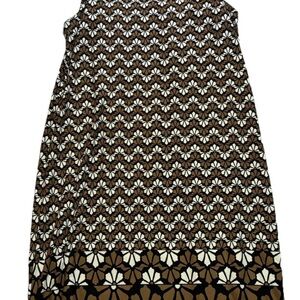 Charter Club Woman’s Size 2X Sleeveless Brown Floral A-Line Dress